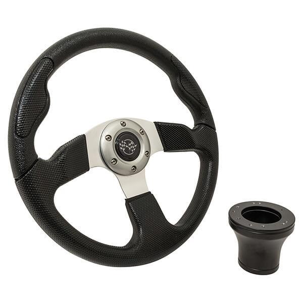 E-Z-GO Black Sport Steering Wheel Kit 1994.5-Up