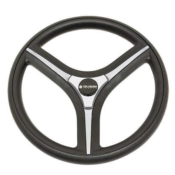 Gussi Italia® Brenta Black/Silver Steering Wheel for All E-Z-GO TXT / RXV Models
