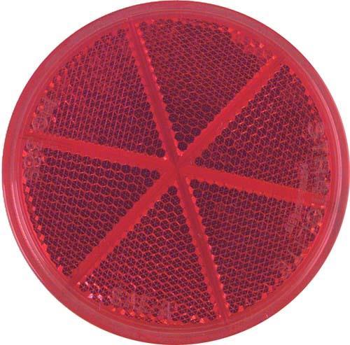 Red Quick Mount, Self Adhesive Reflector. 3? Diameter