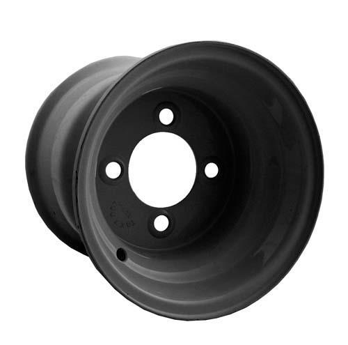 8x7 Gloss Black Steel Golf Cart Wheel (Centered)