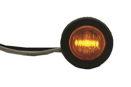 Amber 3/4? LED Round Light with Rubber Gasket Waterpr
