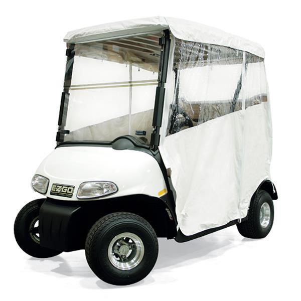White 3 Sided Over the Top 2 Passenger Vinyl Enclosure for Yamaha G29/Drive