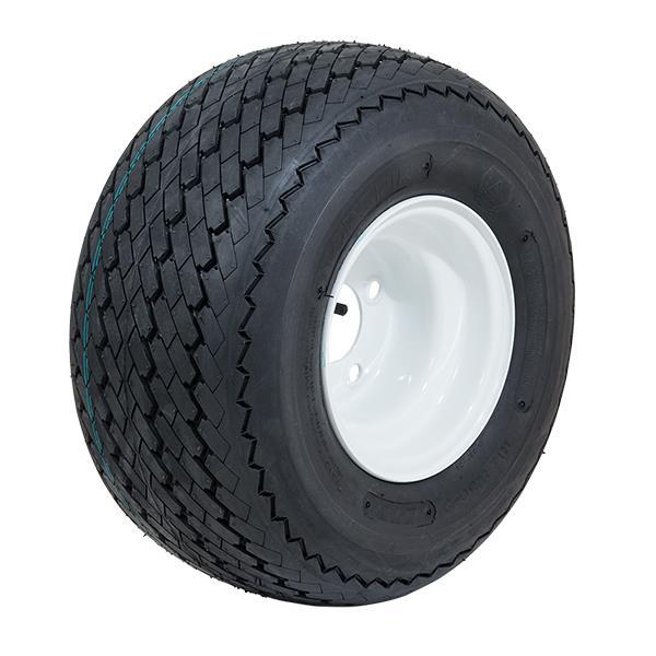 8” GTW® Topspin Tire & White Steel Wheel Assembly