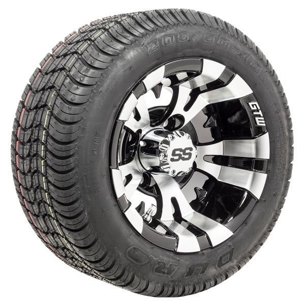 Set of (4) 10” GTW® Vampire Wheels on Mounted on Duro Lo-Pro Street Tires