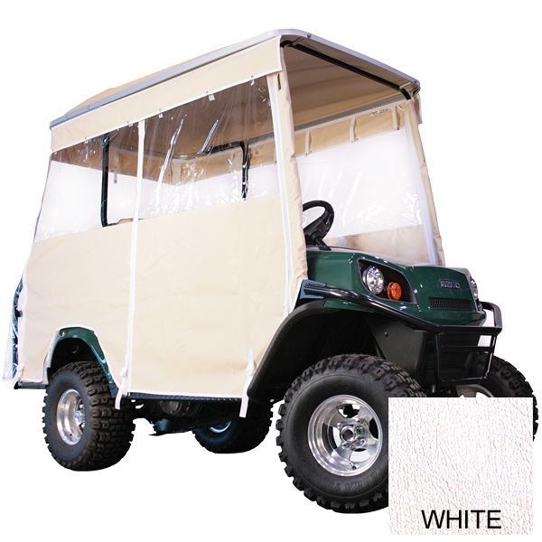White 4-Passenger Track Style Vinyl Enclosure For Club Car Villager w/80? Stretch/Eagle Top